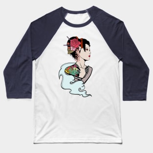 Geisha with dragon tattoo Baseball T-Shirt